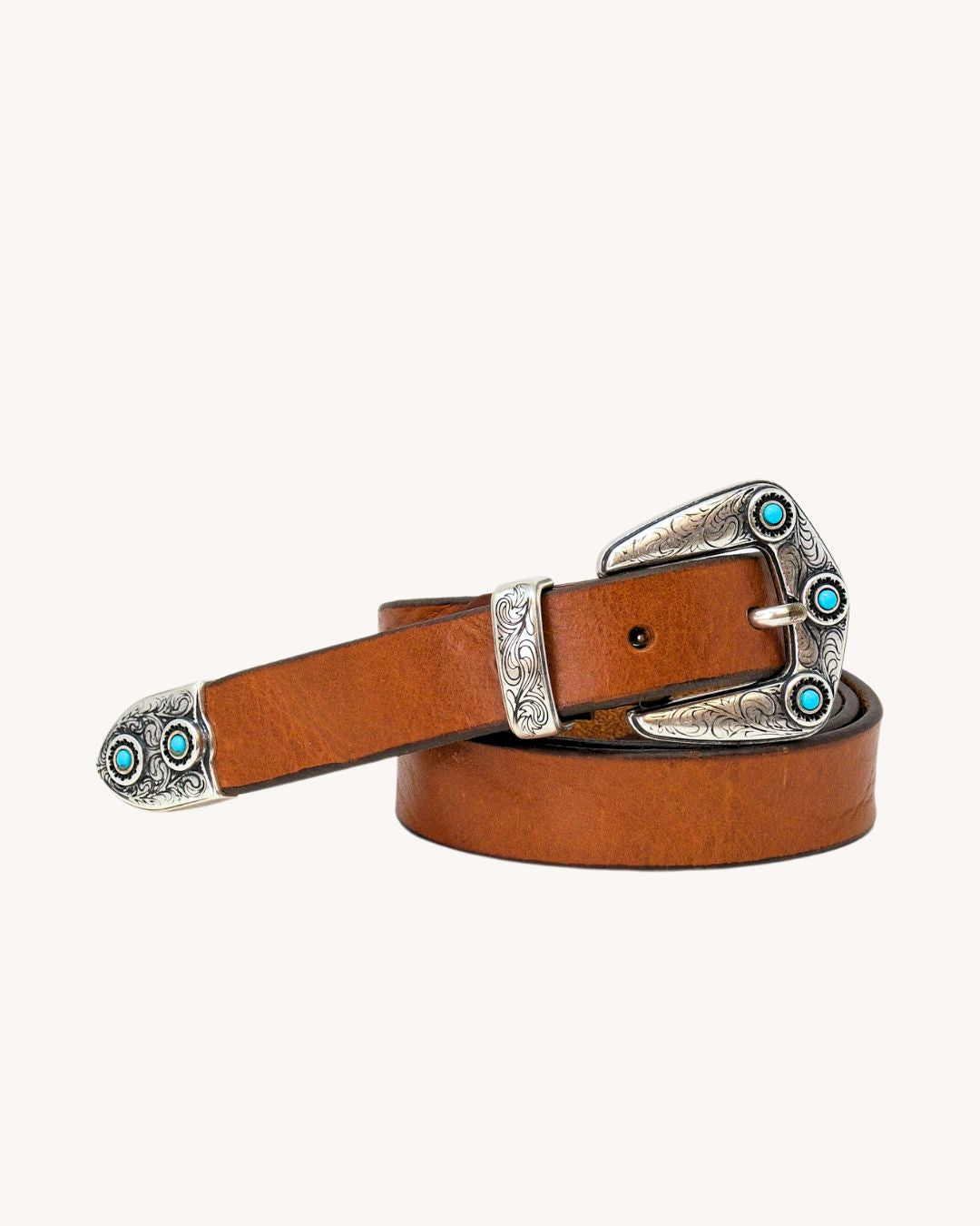 Cintura trittico in vero cuoio - 3059