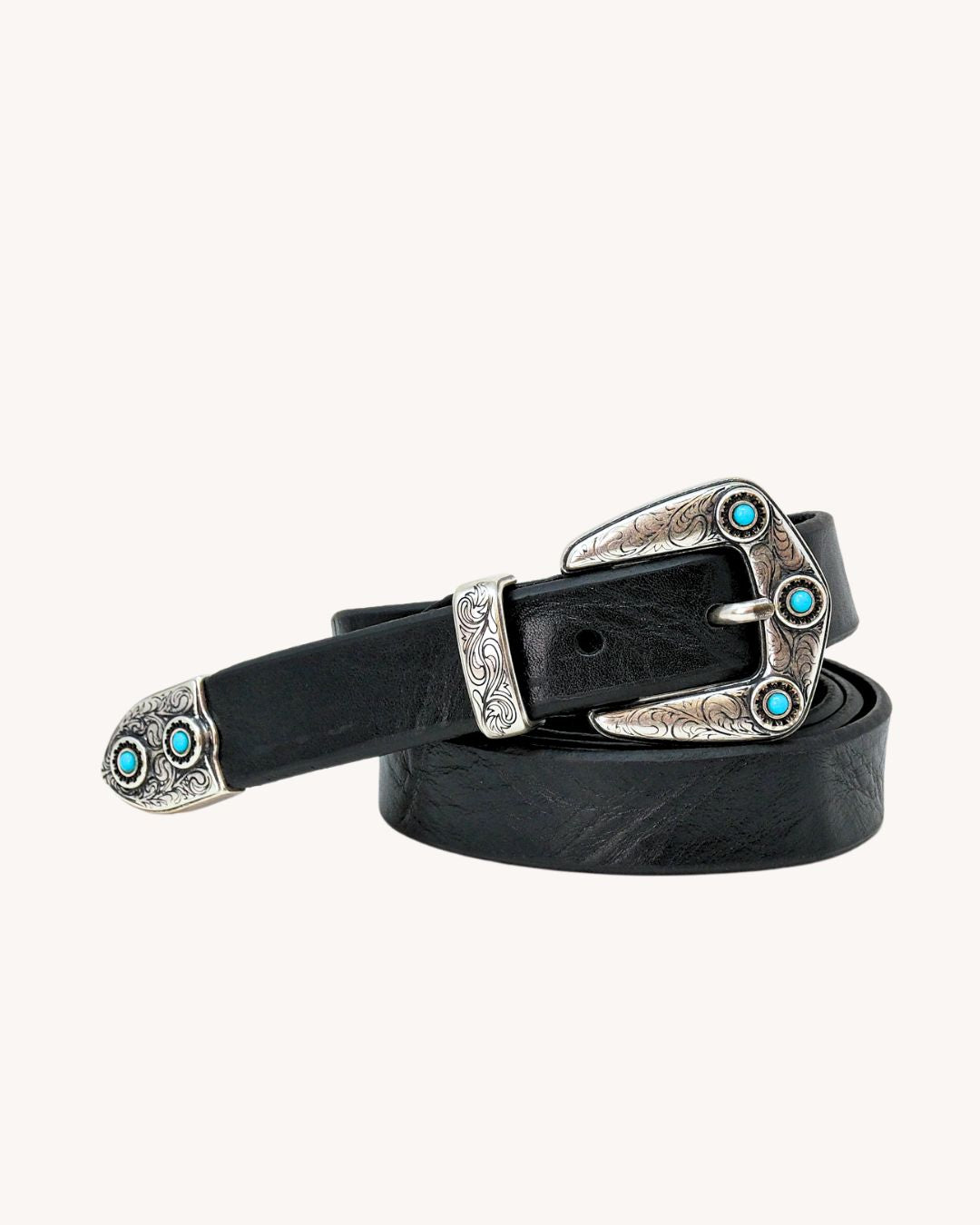 Cintura trittico in vero cuoio - 3059