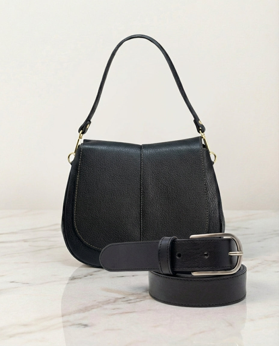 SET "BLACK LOVE" - WANDA + CINTURA IN VERO CUOIO