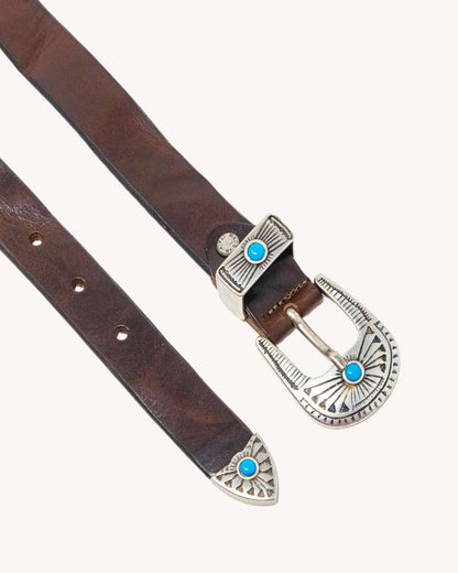 Cintura Trittico in vero cuoio - 3077