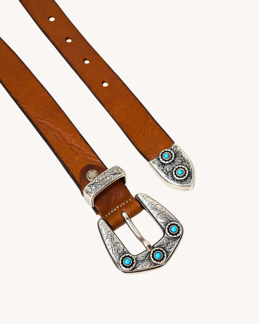 Cintura trittico in vero cuoio - 3059