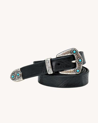 Cintura trittico in vero cuoio - 3059