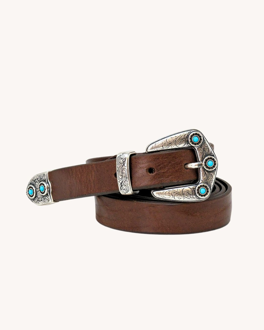 Cintura trittico in vero cuoio - 3059