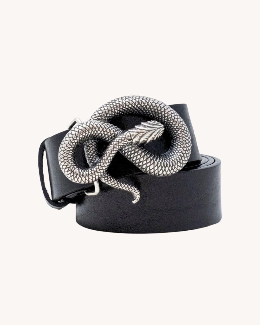 Cintura in vero cuoio con Placca - Serpente